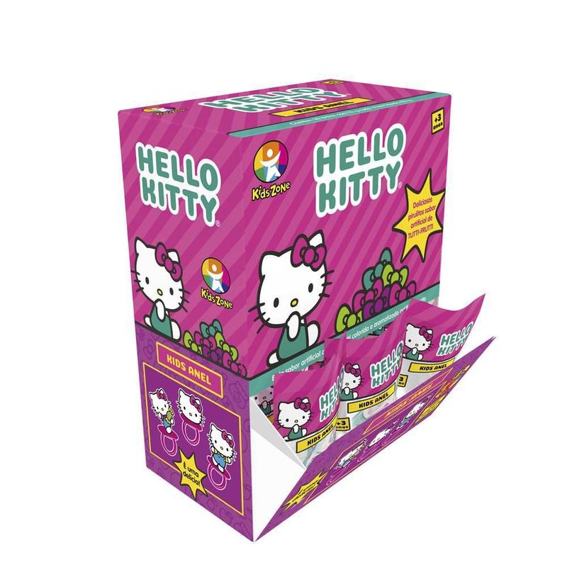 Anel Hello Kitty Kids Zone Caixa Com 64Un - Pirulito - Magazine Luiza